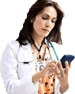 health care worker with handheld computer